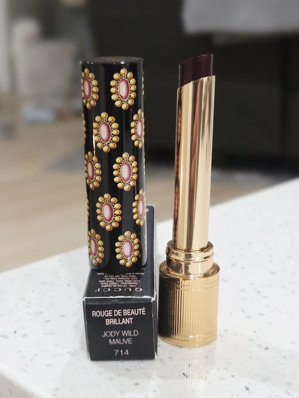 Gucci Rouge de Beauté Brilliant Lipstick — Jody Wild Mauve (714)